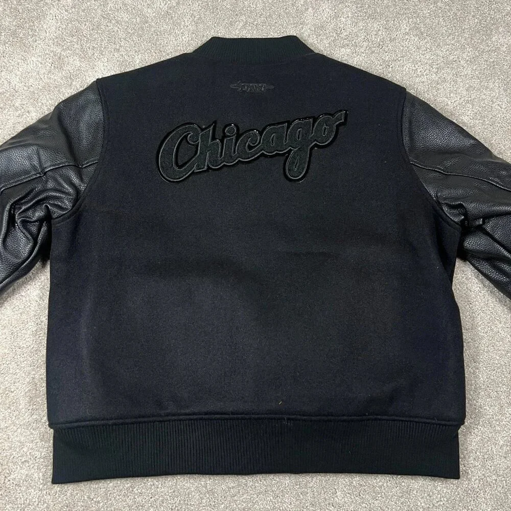 Pro Standard Womens Medium Black Chicago White Sox MLB Varsity Jacket‎ NWT